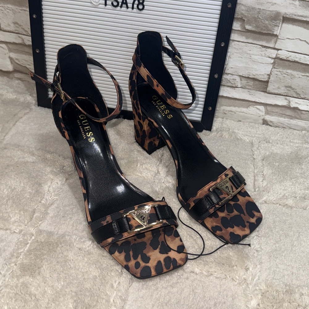 Guess Women's WG Celania Animal Print Heels